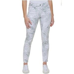 Calvin Klein‎ Gray Printed Cotton Straight Ankle Jeans Women's Size 4 Used